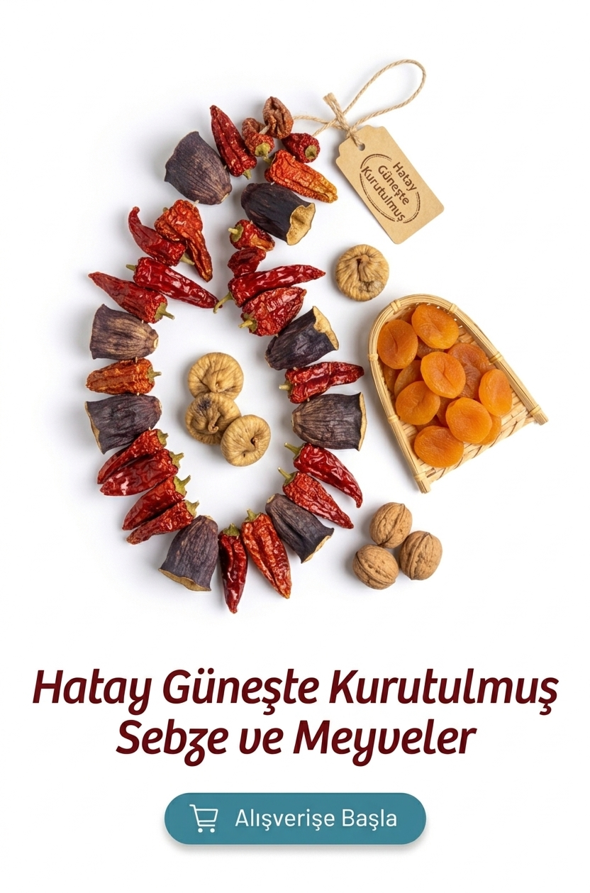 Hatay Kuru Dolmalık Patlıcan Biber Güneşte Kurutulmuş Doğal Meyve ve Sebze Çeşitleri